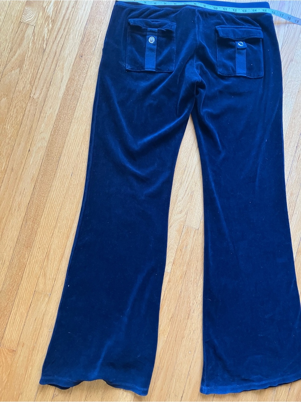 Juicy Couture Navy Velour Wide-Leg Joggers